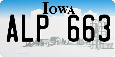 IA license plate ALP663