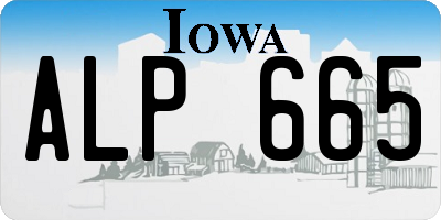 IA license plate ALP665
