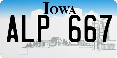 IA license plate ALP667