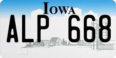 IA license plate ALP668