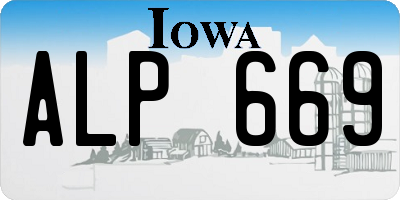 IA license plate ALP669