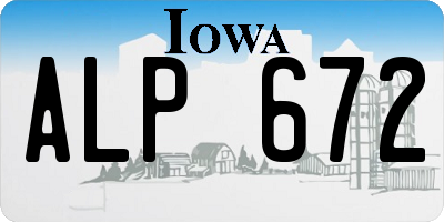 IA license plate ALP672