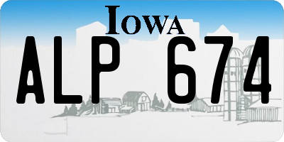 IA license plate ALP674