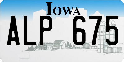IA license plate ALP675