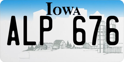 IA license plate ALP676