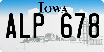 IA license plate ALP678