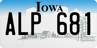 IA license plate ALP681
