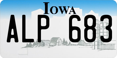 IA license plate ALP683