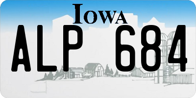 IA license plate ALP684