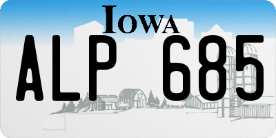 IA license plate ALP685