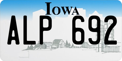 IA license plate ALP692