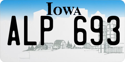 IA license plate ALP693