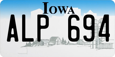 IA license plate ALP694