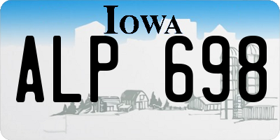 IA license plate ALP698