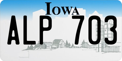 IA license plate ALP703