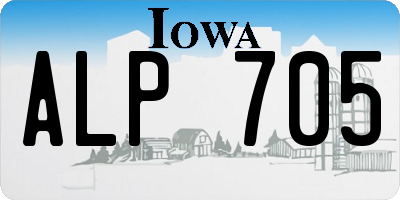 IA license plate ALP705