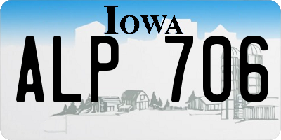 IA license plate ALP706