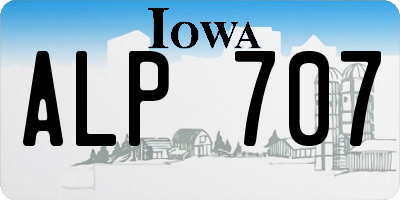 IA license plate ALP707