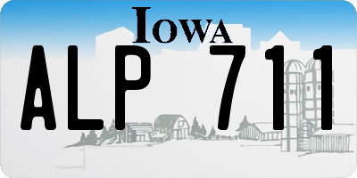 IA license plate ALP711