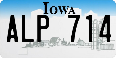 IA license plate ALP714