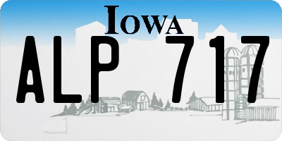 IA license plate ALP717