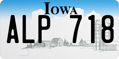 IA license plate ALP718
