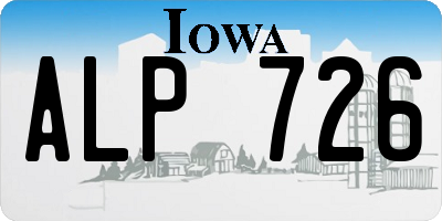 IA license plate ALP726