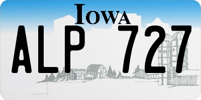 IA license plate ALP727