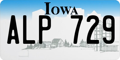 IA license plate ALP729