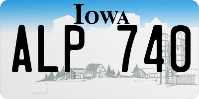 IA license plate ALP740