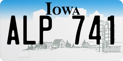 IA license plate ALP741