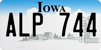 IA license plate ALP744