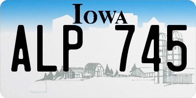 IA license plate ALP745