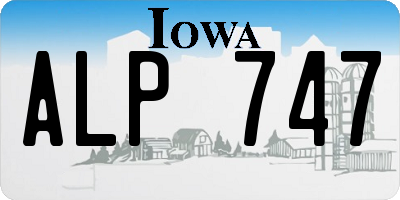 IA license plate ALP747