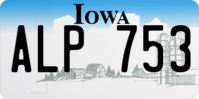 IA license plate ALP753