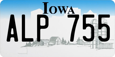 IA license plate ALP755