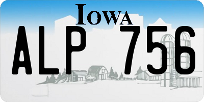IA license plate ALP756