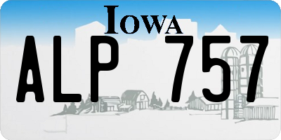 IA license plate ALP757