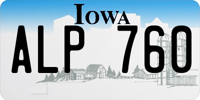 IA license plate ALP760