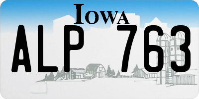 IA license plate ALP763