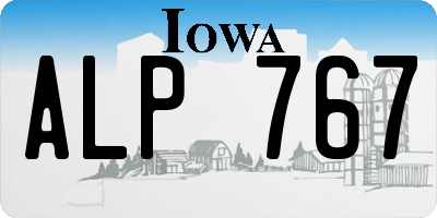 IA license plate ALP767
