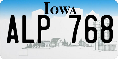 IA license plate ALP768