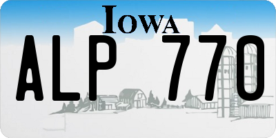 IA license plate ALP770