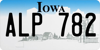 IA license plate ALP782