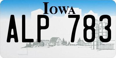 IA license plate ALP783