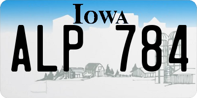 IA license plate ALP784