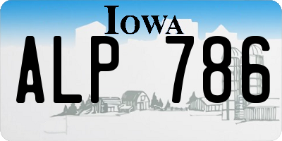IA license plate ALP786