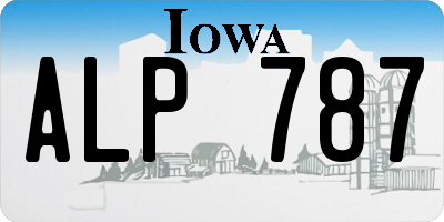 IA license plate ALP787