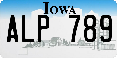IA license plate ALP789