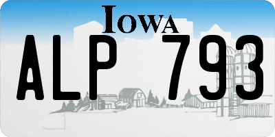 IA license plate ALP793